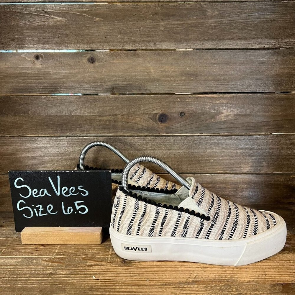 Womens Seavees Baja Platform Embroidered Cotton Casual Sneakers Shoes Size 6.5 M